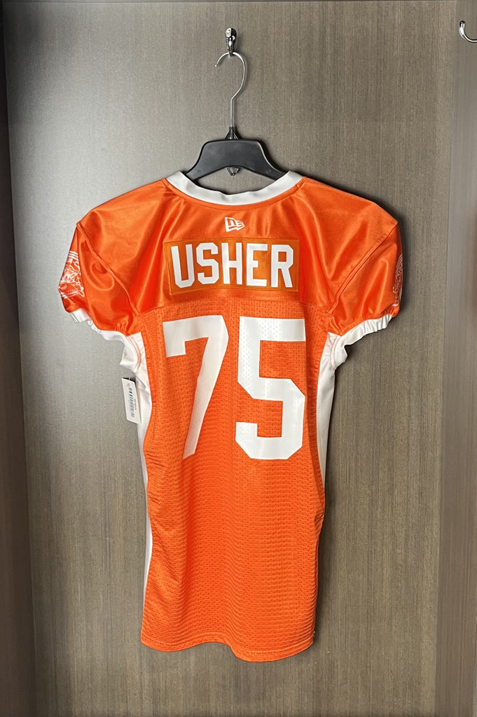 2024 Orange Warmup Jersey Usher #75 XL